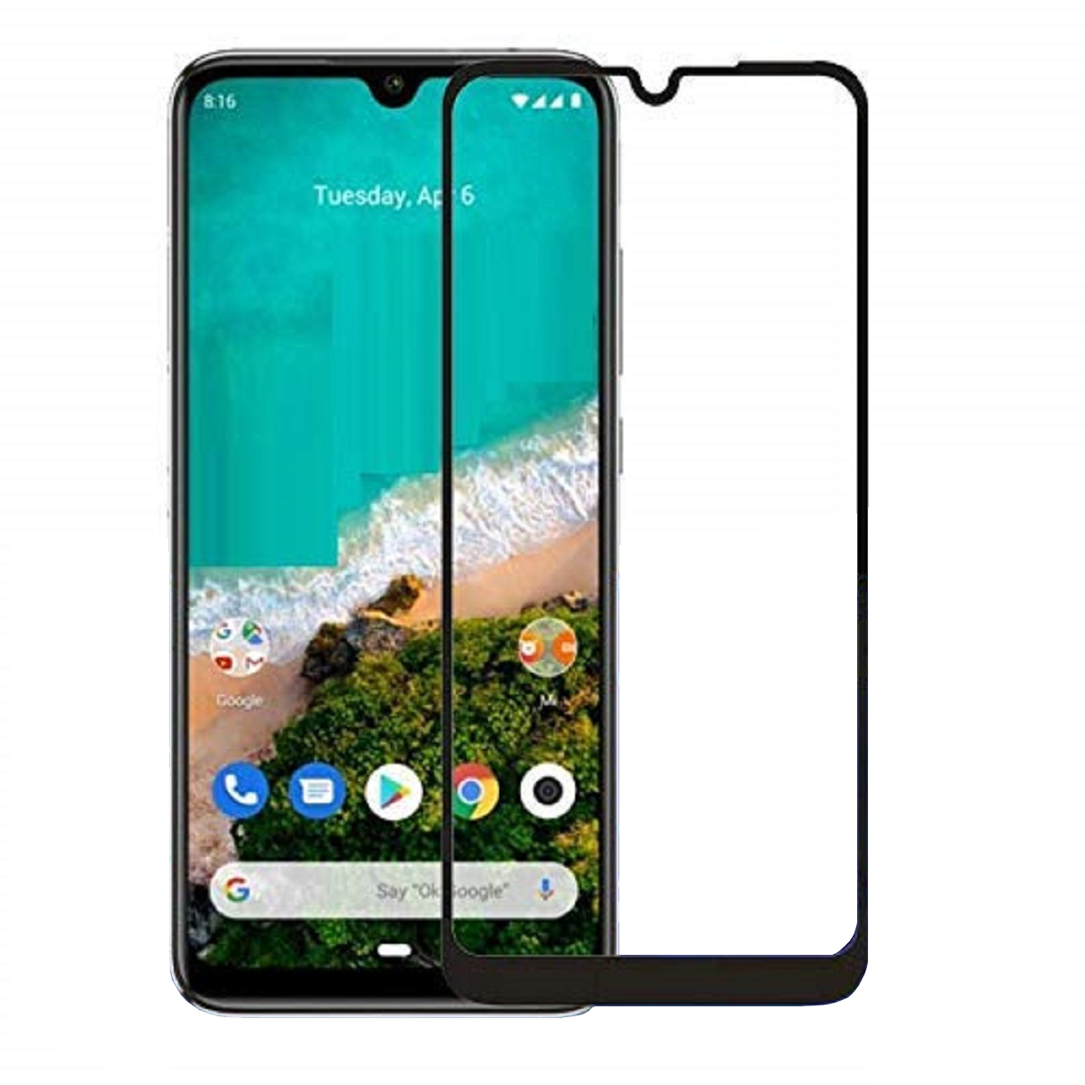 Protectores para celular  para Xiaomi  MI A3 Templado pantalla full cover Negro